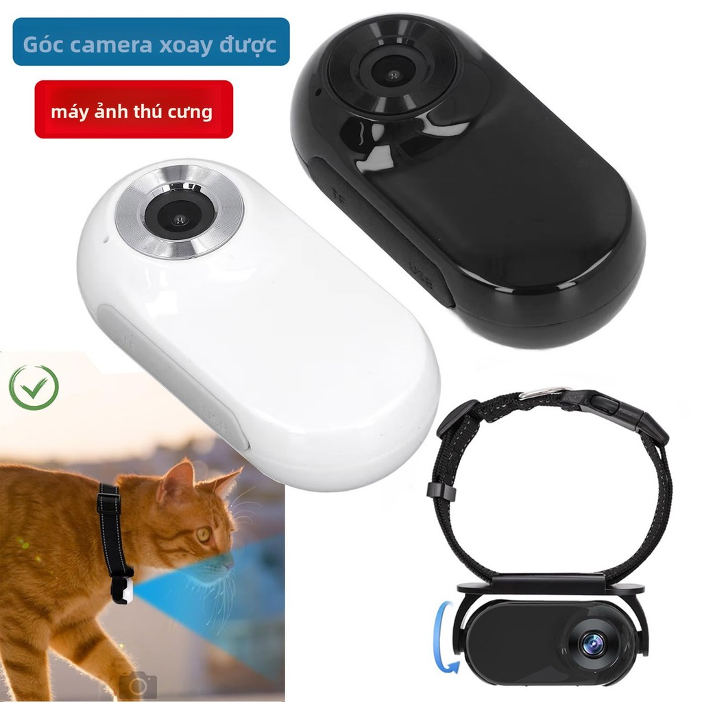Camera Mini Cho Thú Cưng HD, Quay Vlog Góc Nhìn Pet, Camera Ngón Tay Điều Chỉnh Góc