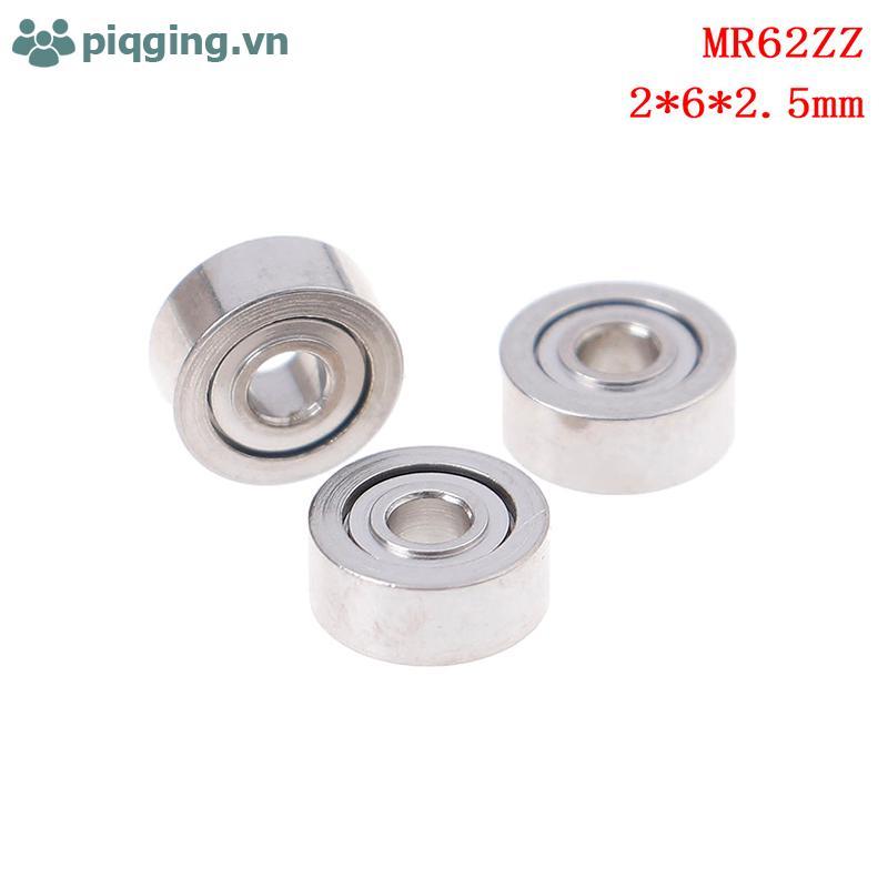 Piqging 10 Chiếc MR62ZZ (2x6x2.5mm) Vòng bi chính xác được bảo vệ bằng kim loại Vòng bi mini VN
