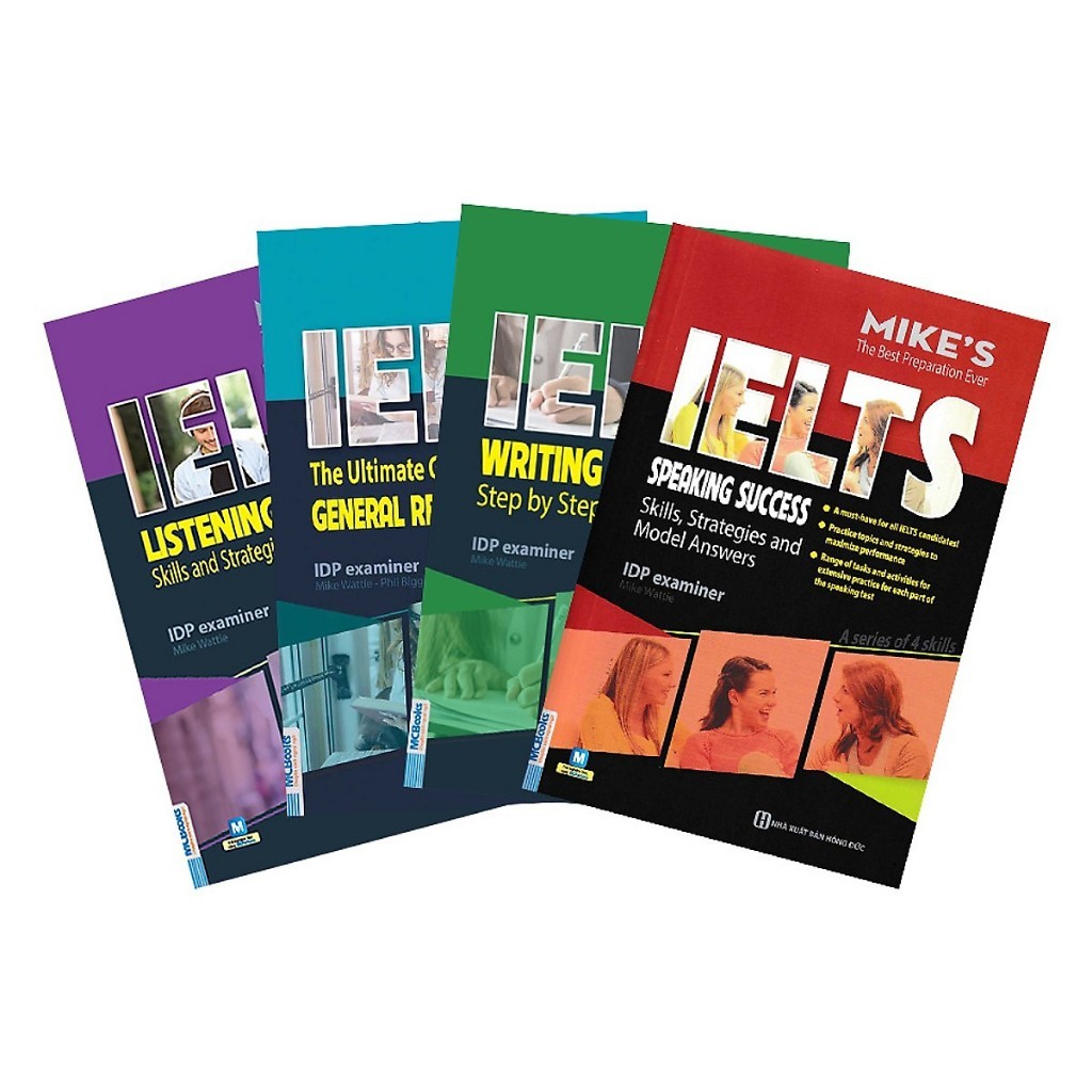 Sách bo 4 Kỹ Năng Ielts Mike's Luyện Thi Ielts Học Thuật - Mcbooks