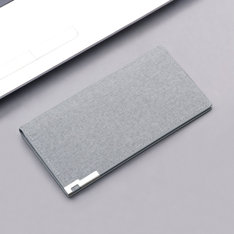 ví tiền nam học sinh ví tiền nam Ví dài một mảnh bằng vải Canvas siêu mỏng dành cho nam giới
