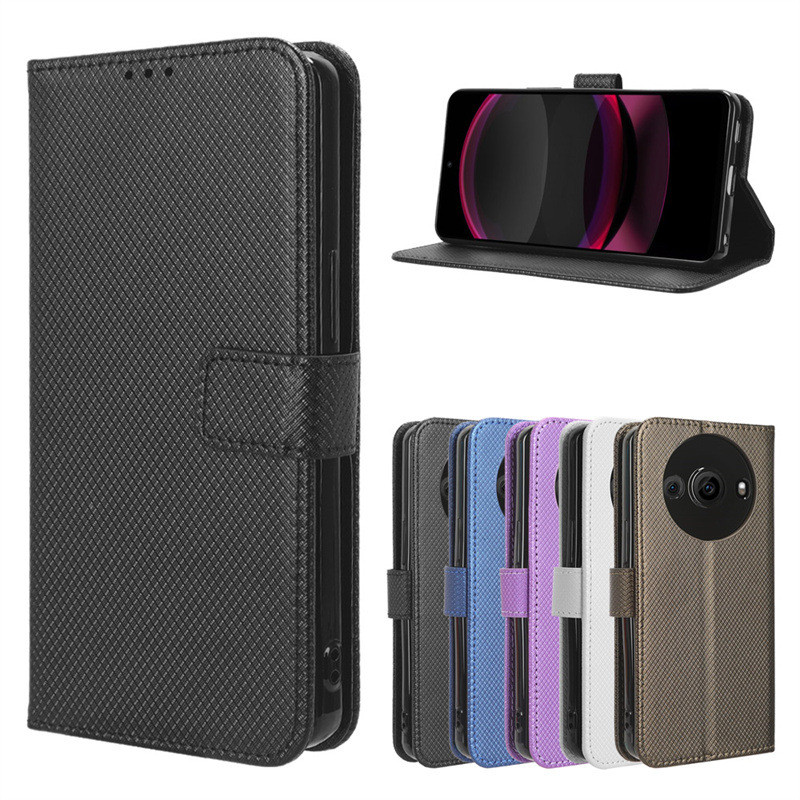 Thích hợp cho Sharp R8 Pro Vỏ Điện Thoại Thẻ Sharp Aquos R8 Vỏ Da Điện Thoại Họa Tiết Kim Cương Lật 
