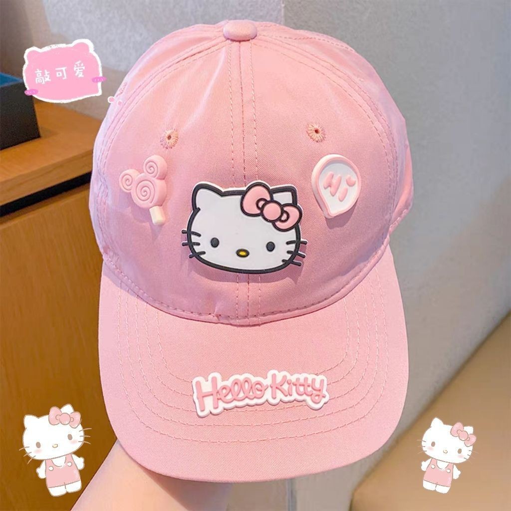 Phong Cách Đơn Giản Tươi Phong Cách Hello Kitty Mũ 2025 Mèo Kitty Giá Trị Cao Mũ Bóng Chày Trẻ Em Ph
