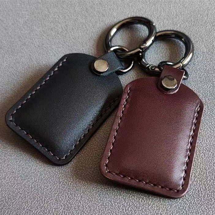 Handmade Rectangular Access Card Cover Cowhide Bus Elevator IC Card Holder Community Electronic Indu