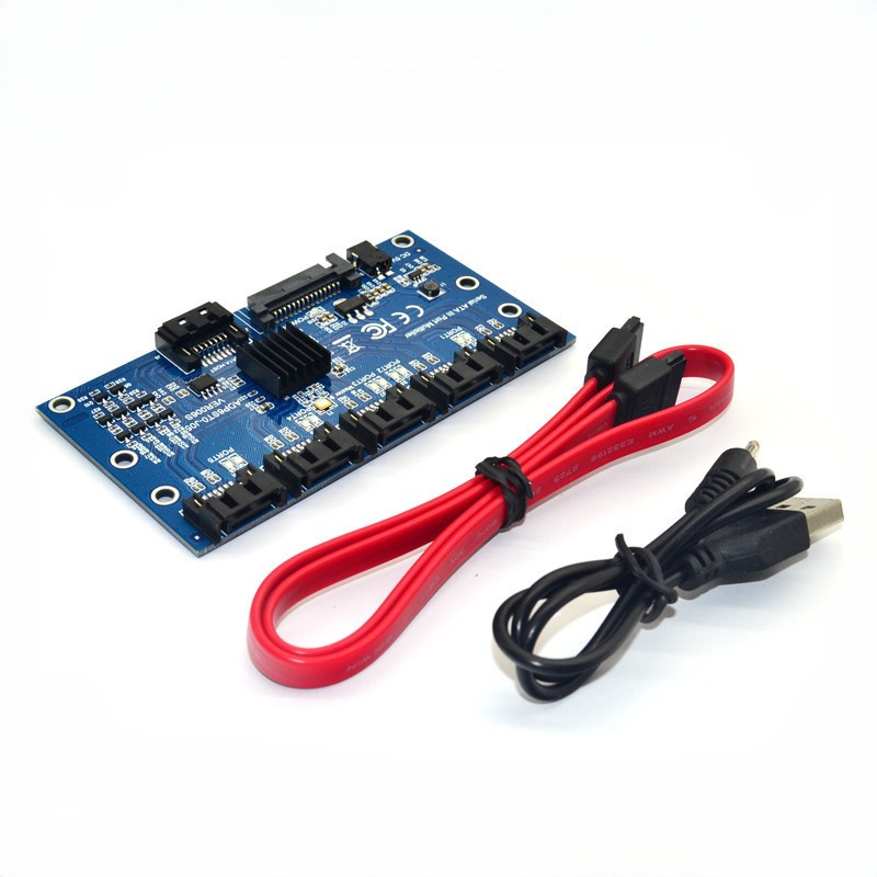 Thẻ mở rộng SATA 3.0 1 đến 5 7 chân 6Gbps SATA III Bộ chuyển đổi Bo mạch chủ Thẻ nâng đĩa cứng JMB57