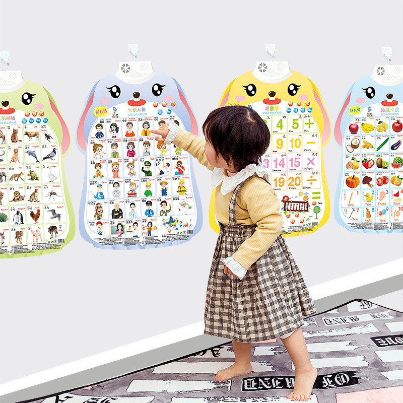 Lele Fish Rabbit Audio Wall Chart Tiếng Anh Nhận Thức Khai Sáng Mầm Non Đồ Chơi Giáo Dục Đọc Ngón Ta