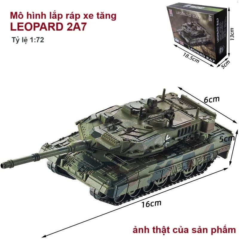 Mô Hình Máy Bay Xe Tăng Lắp Ráp LEOPARD 2A7 Bằng Nhựa Cứng Quà Tặng Trang Trí Decor M13 IORI