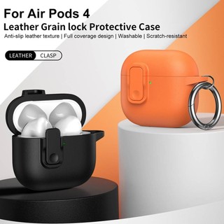 Vỏ Cho Airpods 4 Pro 3 2 Vỏ Tai Nghe Phong Cách Kinh Doanh Da Khóa Nút Thiết Kế TPU Mềm Chống Sốc Bluetooth Tai Nghe Có Khóa Tai Nghe Không Dây Vỏ Bảo Vệ