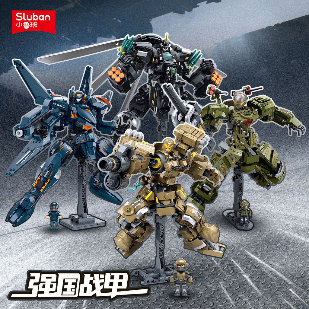 Sluban Khối Xây Dựng Mecha Model Strike Armed 10 Pháo Binh Di Động Thiết Bị Biến Dạng Robot Giáo Dục