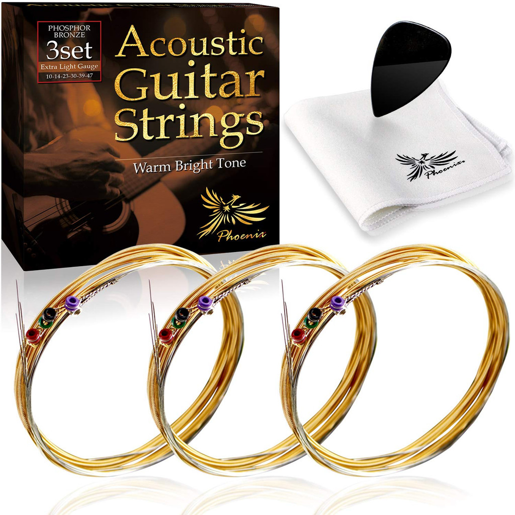 Phoenix đàn guitar acoustic dây phosphor bronze PHOSPHOR BRONZE âm thanh sáng 3set.