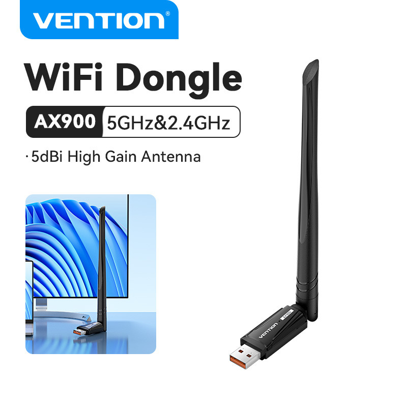 Bộ chuyển đổi USB WiFi Bluetooth Vention AX900 cho máy tính để bàn