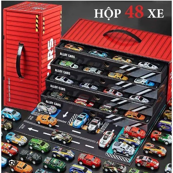 HỘP 48 XE Ô TÔ ĐỒ CHƠI HÌNH CONTAINER