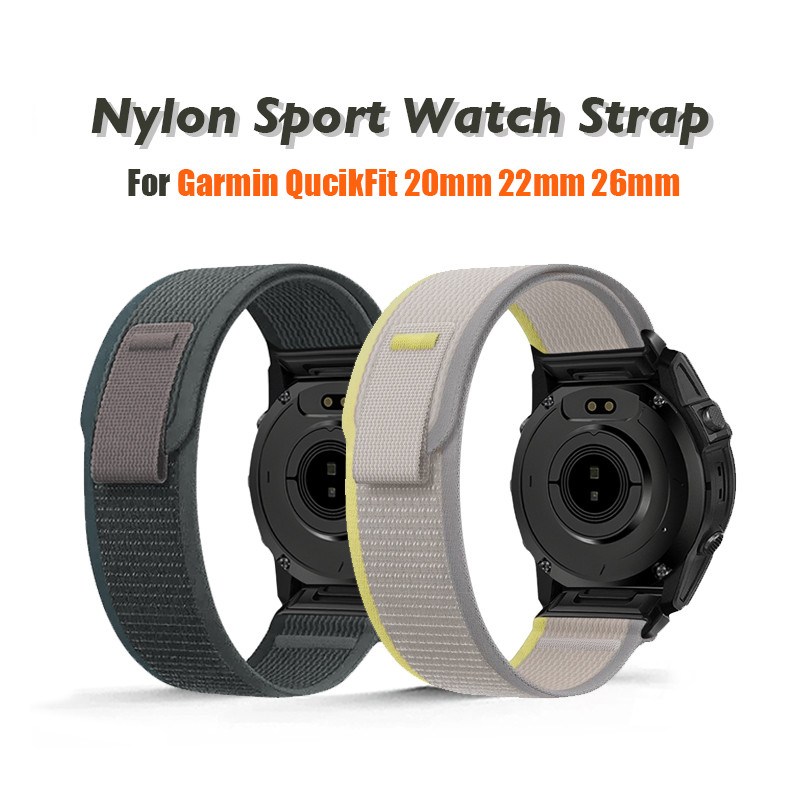 Vòng Nylon Quick Fit Dây đeo cho Garmin Fenix 20mm 22mm 26mm 7X 7 Pro Fenix 6X 6 5X 5Plus Tactix8 Fo