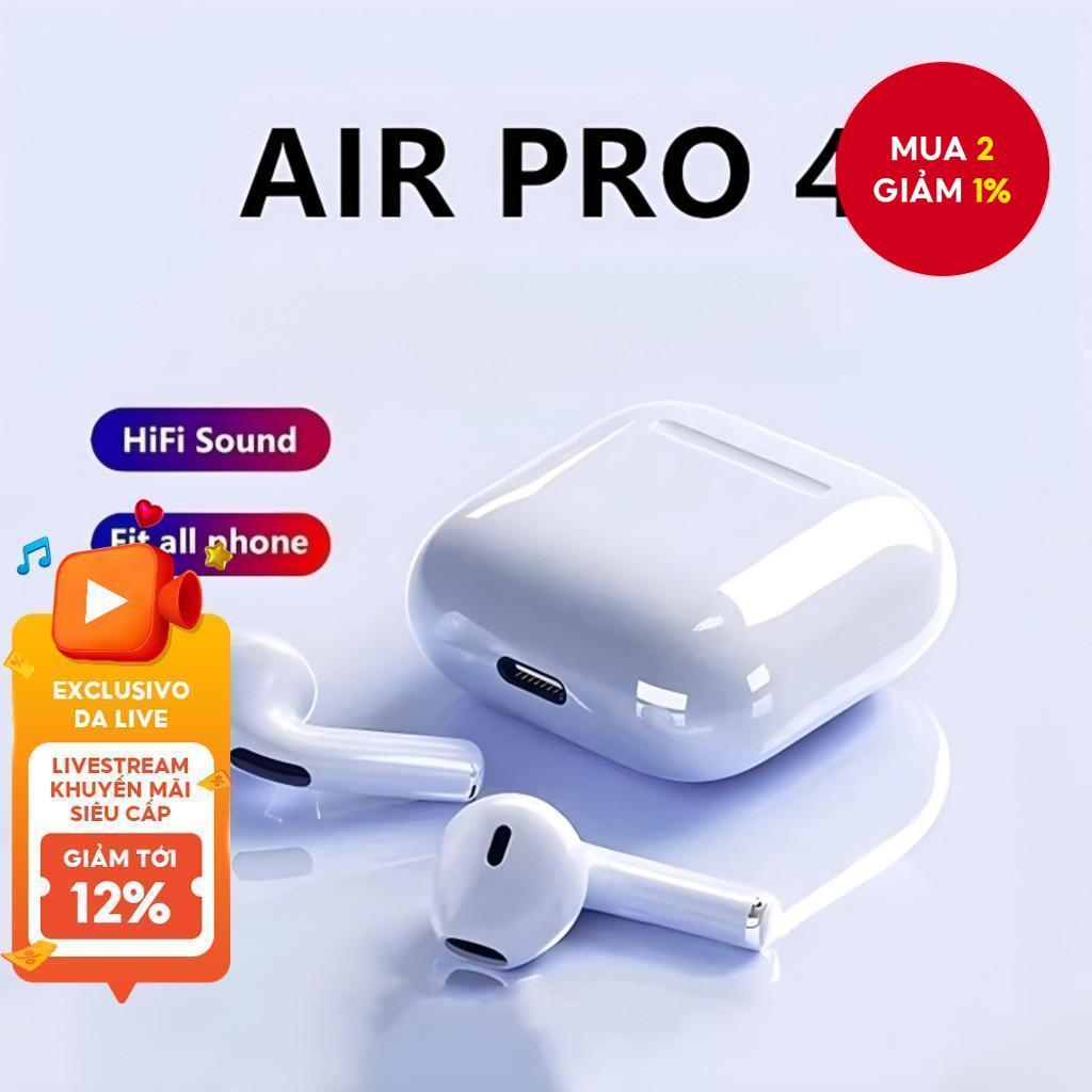 Tai nghe không dây Pro 4 Earphone Bluetooth TWS Tai nghe giảm tiếng ồn chơi game cho thiết bị di độn