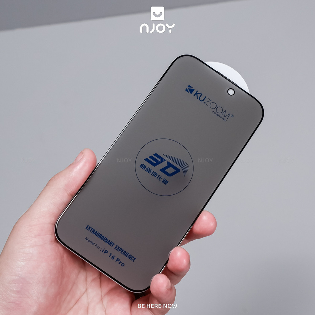 Kính Cường Lực Chống Trộm Kuzoom Full Viền Cho Điện Thoại iPhone 17 Pro Max 16 15 14 13 12 11