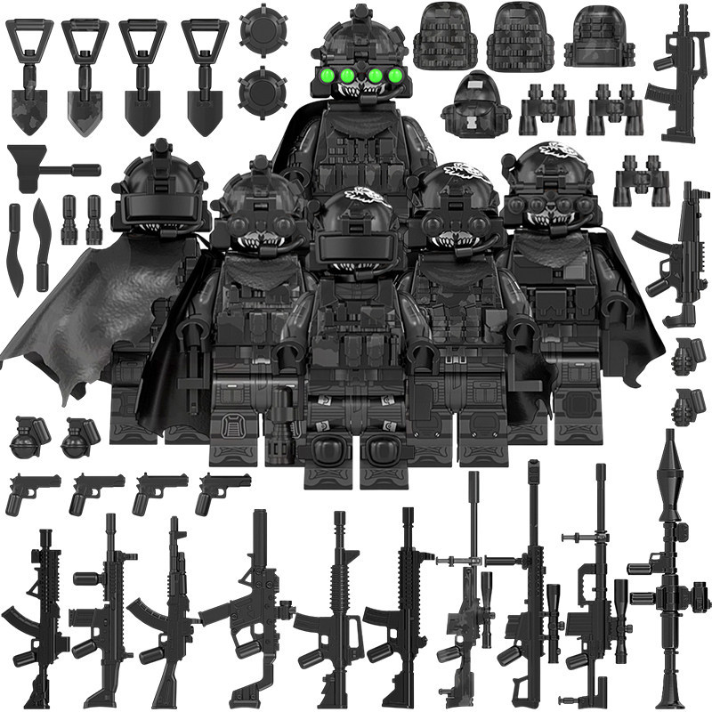 Thích hợp cho Lego Minifigures Kỹ sư quân sự Sniper Squad Leader Lắp ráp Khối xây dựng Đồ chơi WM616