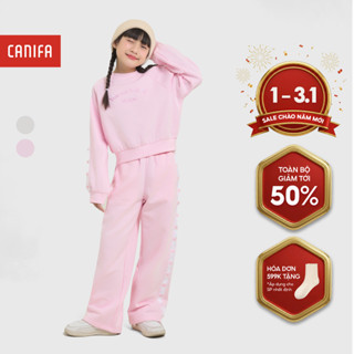  Bộ quần áo dài tay bé gái CANIFA áo cổ tròn quần dài in họa tiết PS25 1ST25W005 