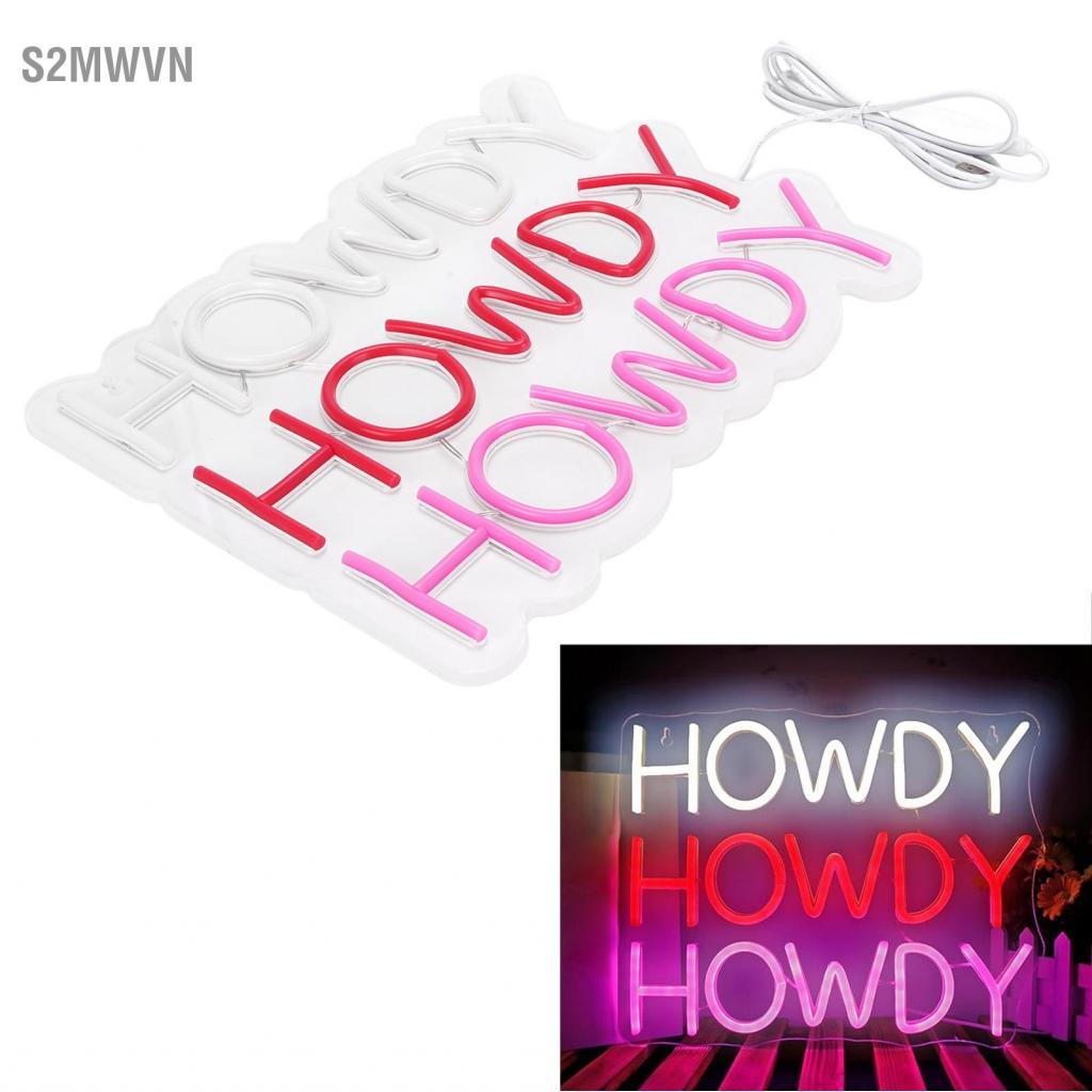 S2mwvn Đèn bảng acrylic Howdy Neon Sign cho quán cà phê