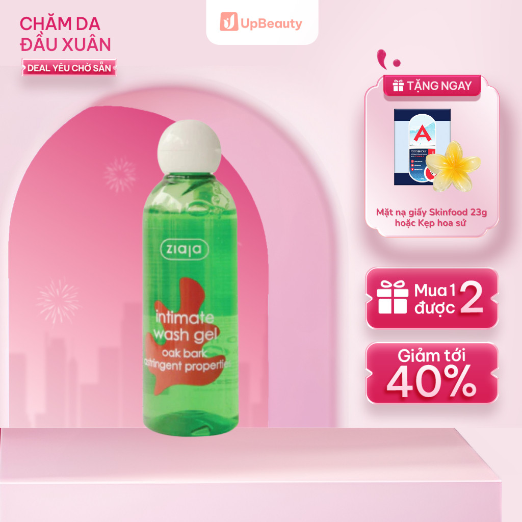 Dung dịch vệ sinh phụ nữ Intimate Ziaja Vỏ sồi giúp dưỡng ẩm sâu, làm dịu nhẹ, se khít 200ml