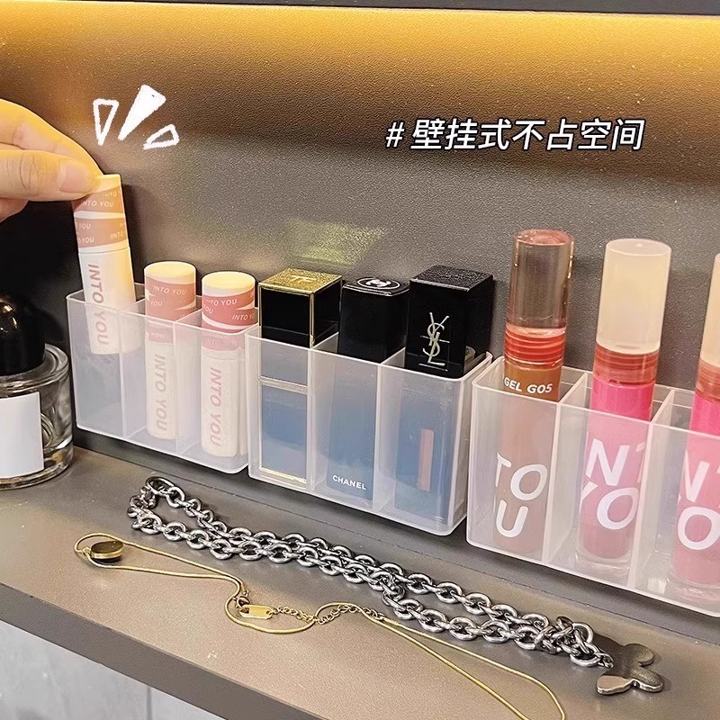 Spot Goods#No-Drill Wall-Mounted Compartment Box Mirror Cabinet Small Item Storage Box Scissors Eyeb