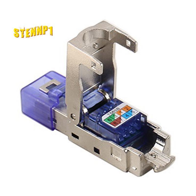 Đầu nối CAT8 RJ45 Cắm không có công cụ uốn CAT8 40Gbps 50U Cáp mạng được bảo vệ bằng hợp kim kẽm RJ4