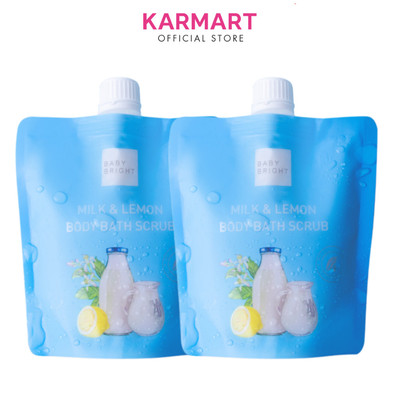 Combo 2 Muối Tẩy Da Chết Toàn Thân Sữa Bò Và Chanh Baby Bright Milk And Lemon Body Bath Scrub 250g