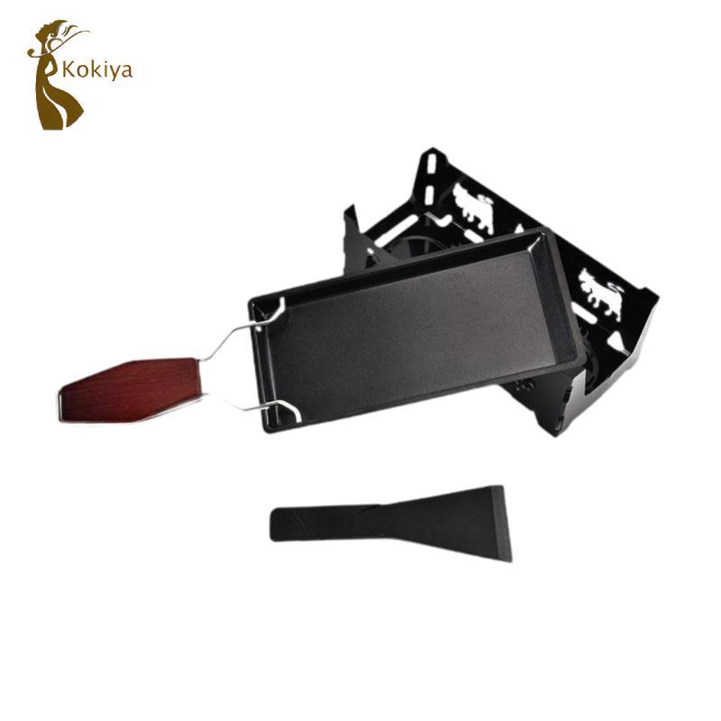 Bộ Raclette Phô Mai Thép Carbon Chống Dính BBQ Có Tay Cầm Thìa Mini Xoay Phô Mai Nướng Khay Di Động