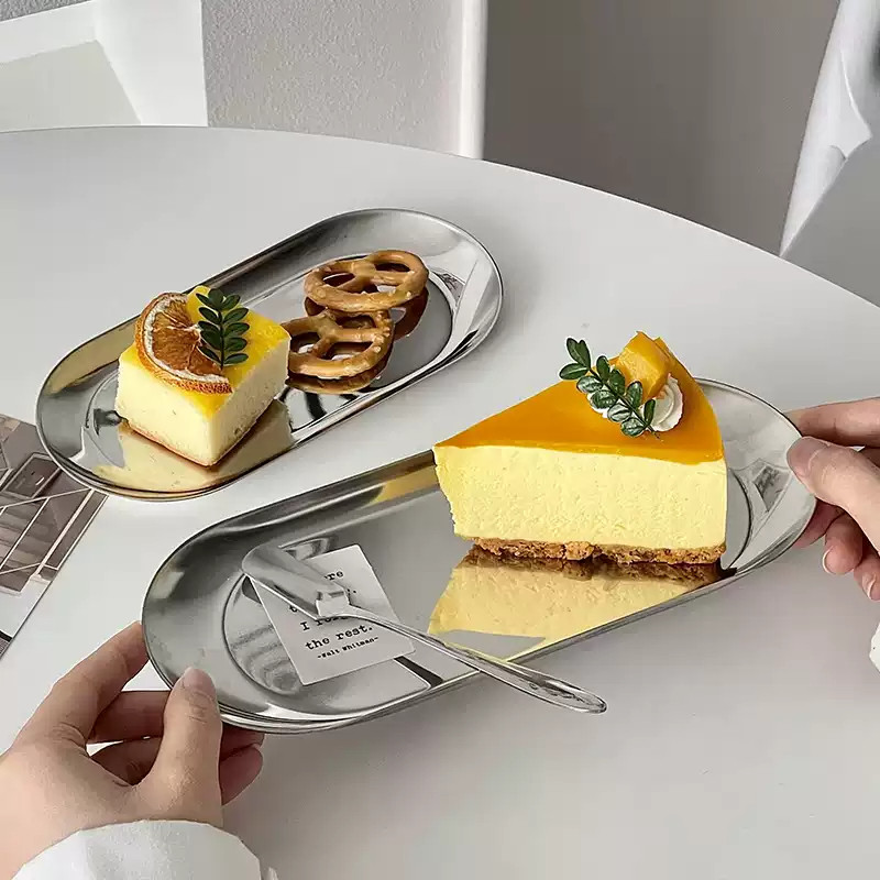 Khay (Đĩa) đựng thực phẩm, trang sức inox đa năng cao cấp - decor trang trí, khay dùng quán spa BIHOME