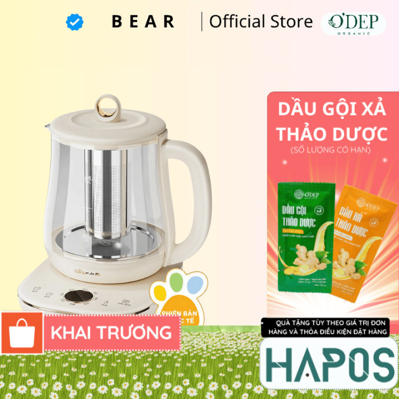 Ấm Đun Pha Trà 1.5L Siêu Tốc Bear YSH-E15M1 - Hàng Chính Hãng - HAPOS HEL