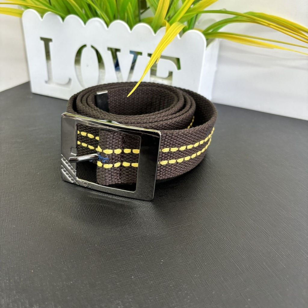 JUA No-hole required extended canvas belt, unisex, casual workwear, vintage student military trainin