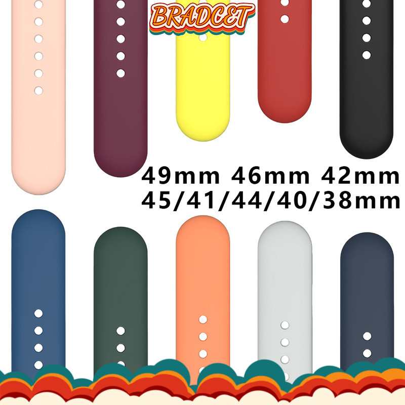 Dây Đeo Cao Su Thể Thao Mềm Silicone Cho Smart Watch IWatch 49 46 45 42 44 41 40mm Series 11 10 9 8 