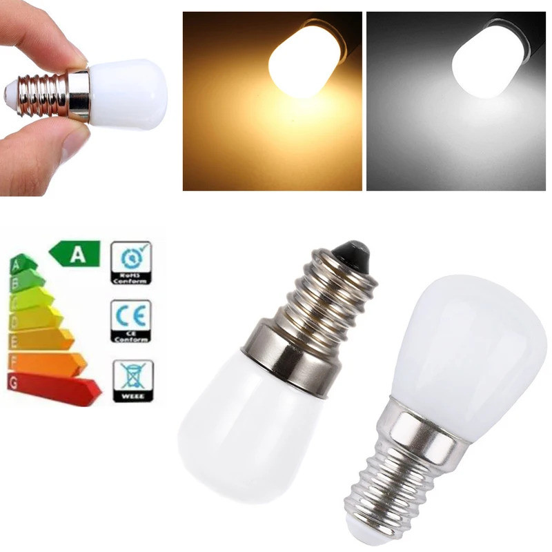 Bóng Đèn LED Mini 2W E14 E12 T22 220V 110V 12V 24V 2835 SMD Đèn Tủ Lạnh Vít Bóng Đèn Cho Tủ Lạnh Tủ 