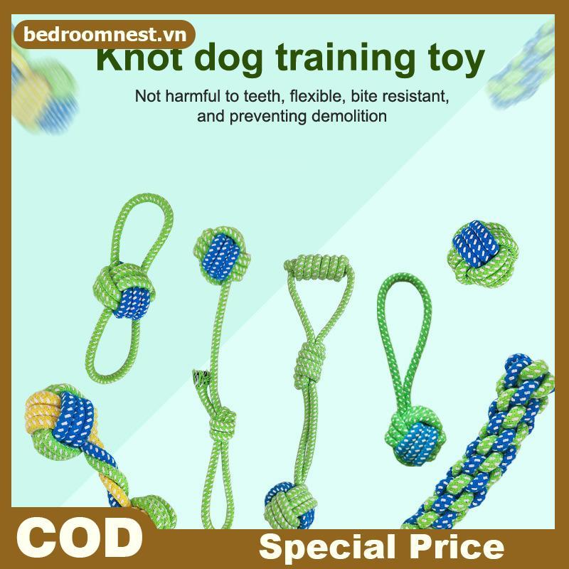 BEDROOM Nibble Chó Dây Đồ Chơi Chó Con Làm Sạch Răng Nút Thắt Lưng Bền Cotton Nhai Đồ Chơi Huấn Luyệ
