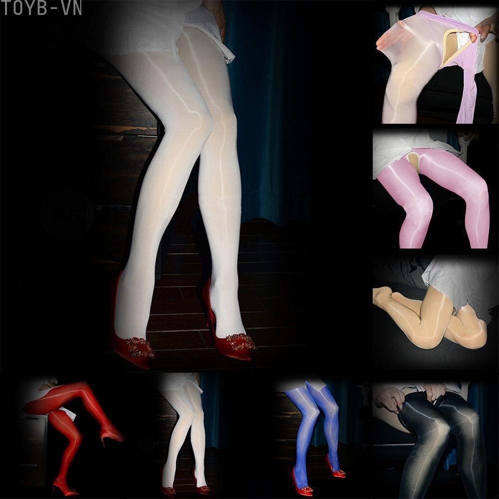 【TOYBOX】Men's Women's High Waist Pantyhose with Open Crotch Sheer Stockings Hosiery