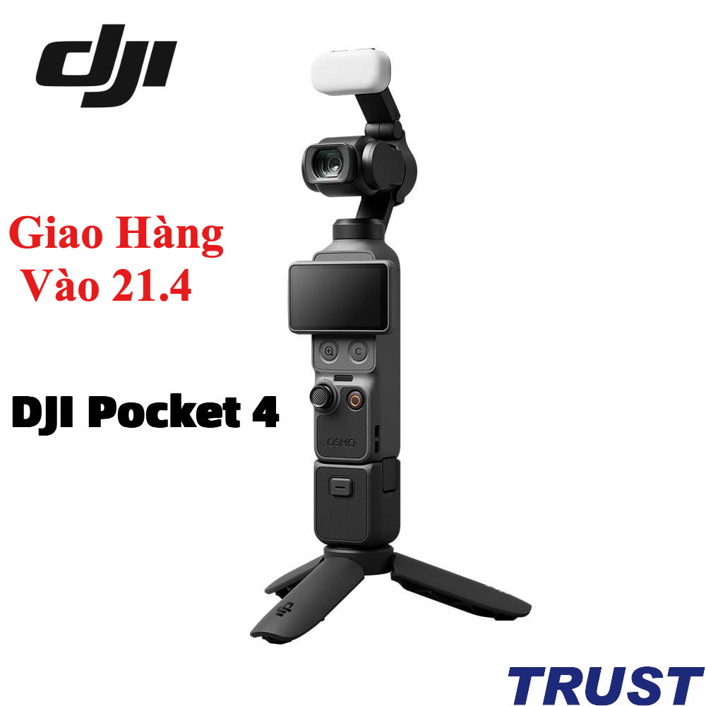 Camera DJI Osmo Pocket 4 - Quay video 6K, ActiveTrack 7.0, CMOS 1-inch, 107GB Bộ nhớ trong - BH 12T