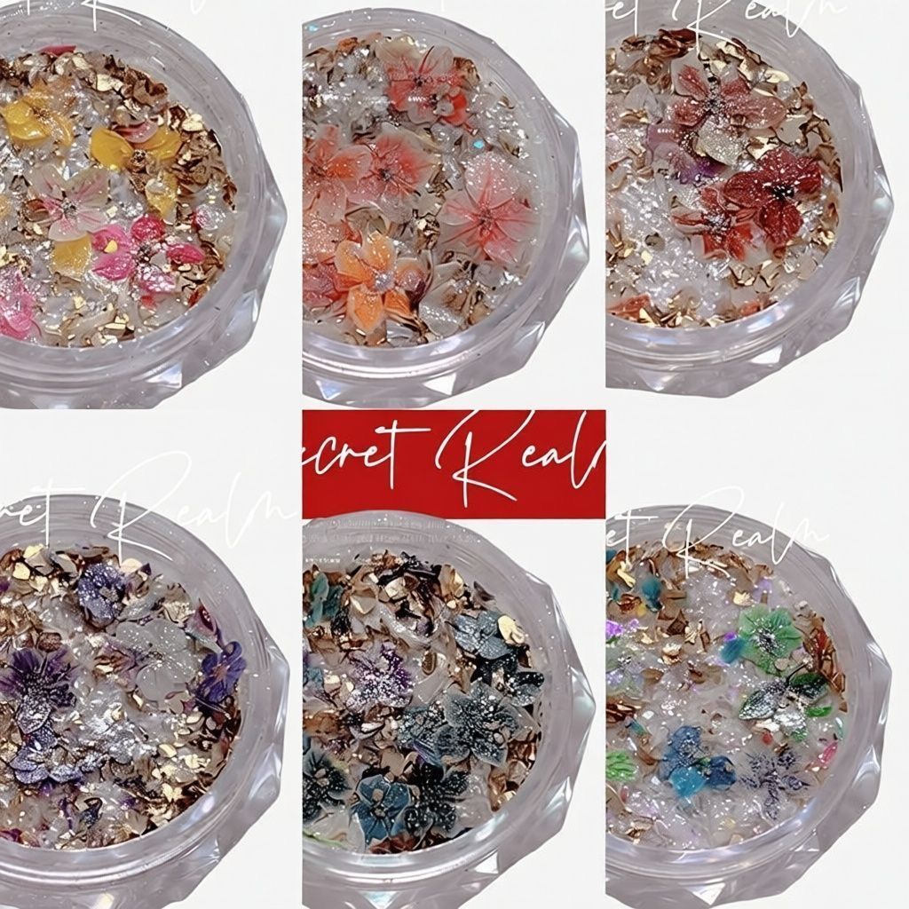Làm móng tay Secret Land Garden|Chất liệu Opal thổ cẩm đám mây siêu mỏng|Nhấp nháy móng tay đính cườ