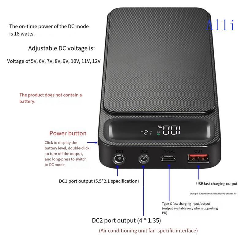 Ốp lưng Alli 6 8 10Slot 18650 có vỏ điện sạc nhanh