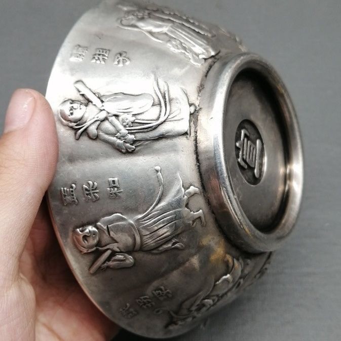 Bộ Sưu Tập Cổ Nước Lưng Lumen Daming Xuânde Năm Baxian Bát Bạc Trang Trí Nhà Cửa Bát Đồng Đồ Trang T