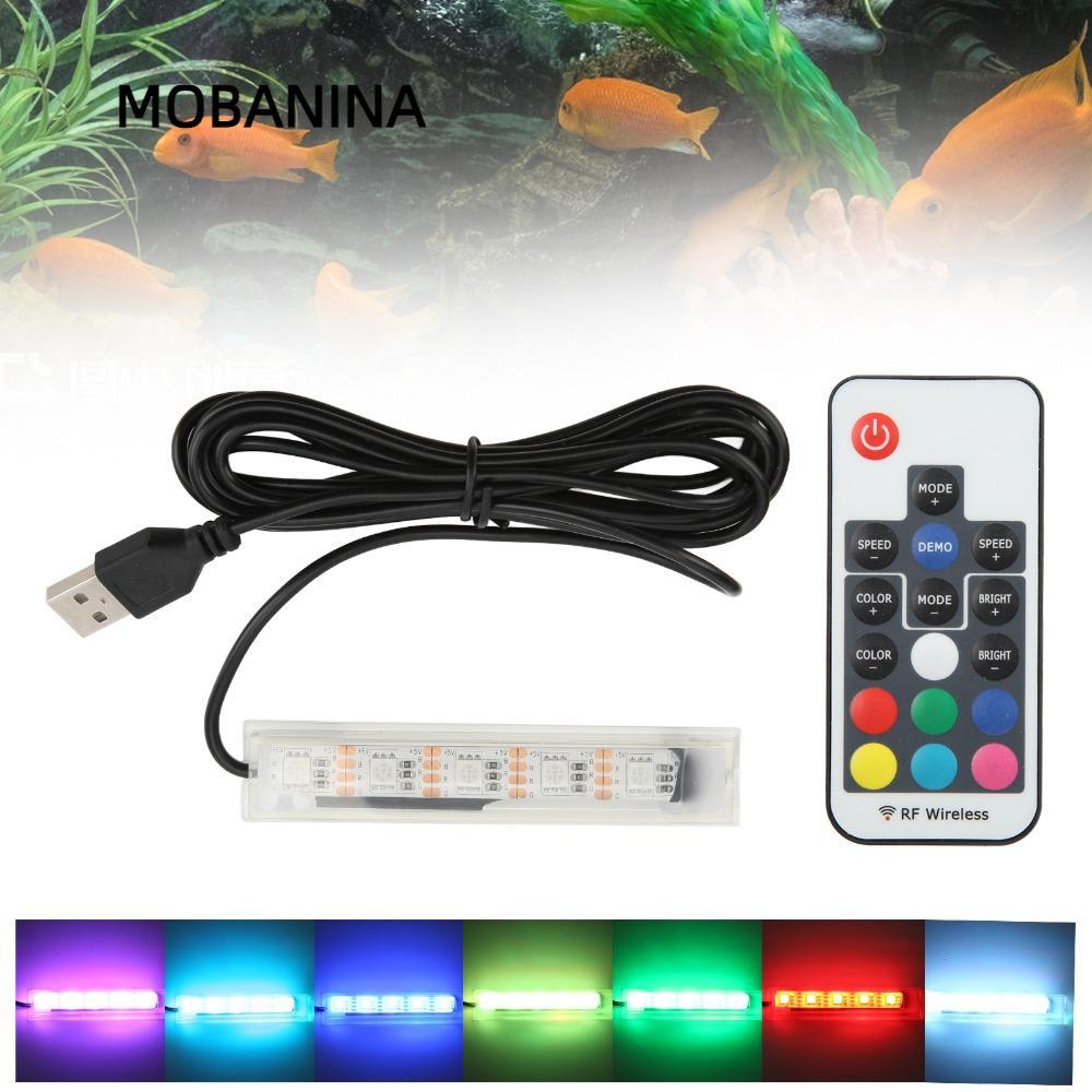 Đèn bể cá USB MOBANINA, Kích thước nhỏ đầy màu sắc LED Micro Aquarium Light, Phụ kiện USB Điều khiển