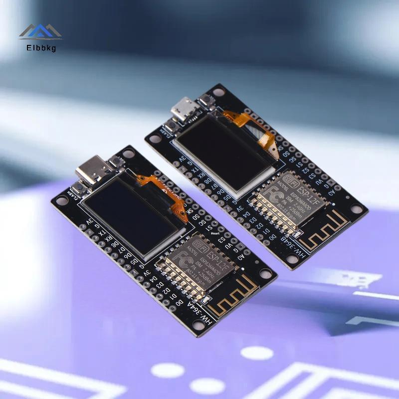 Bảng phát triển EIbbkg ESP8266 Tích hợp màn hình OLED 0,96 Inch có hộp bảo vệ, CH340, ESP12E WiFi Mô