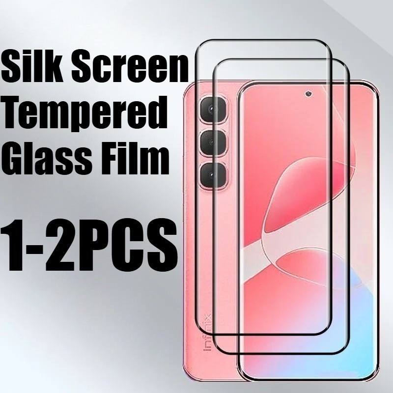 1-2 Chiếc Đen Viền Lụa Bảo Vệ Màn Hình Cho Oukitel P1 WP30 WP35 WP36 WP38 WP39 WP50 WP52 Pro S Full 