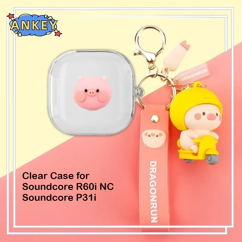 for Anker Soundcore R60i NC Case Protective Transparent Clear TPU Covers Soundcore P31i Bluetooth Ea