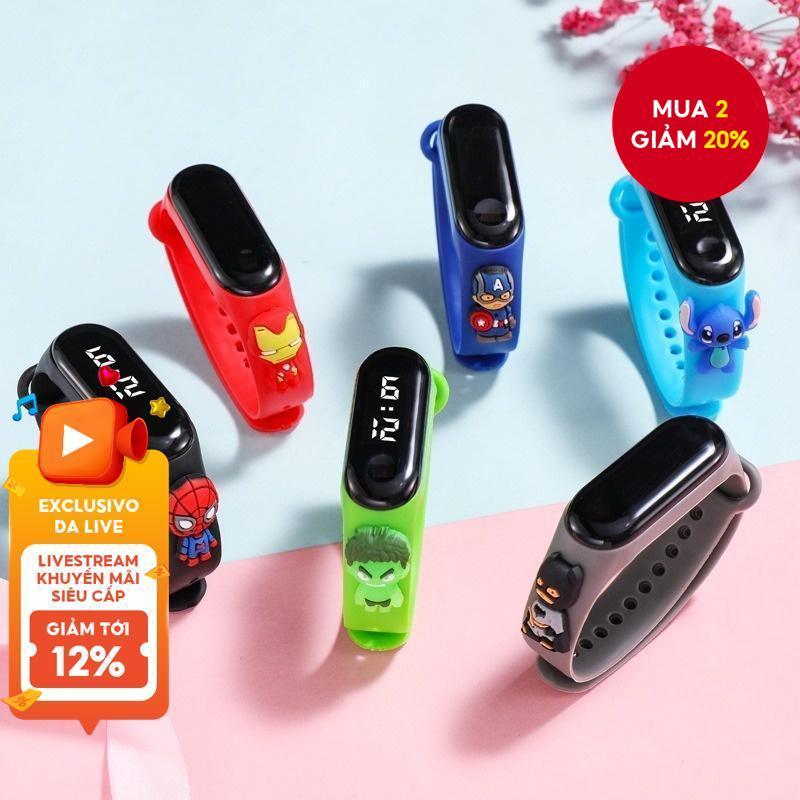 Quà Tặng Cho Trẻ Em Hoạt Hình Trẻ Em Đồng Hồ LED Thể Thao Kỹ Thuật Số Đồng Hồ Đeo Tay Chống Thấm Nước Người Nhện Pikachu Cho Bé Trai Bé Gái Trường Học