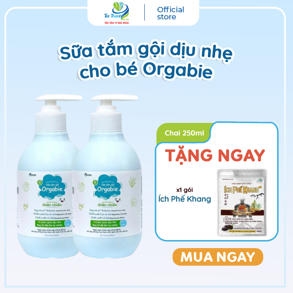 Combo 2 Sữa Tắm Gội Dành Cho Bé Orgabie - Dịu Nhẹ, An Toàn Cho Làn Da Bé