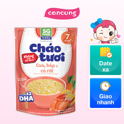 Cháo tươi baby cua, bắp cà rốt 240g SGF