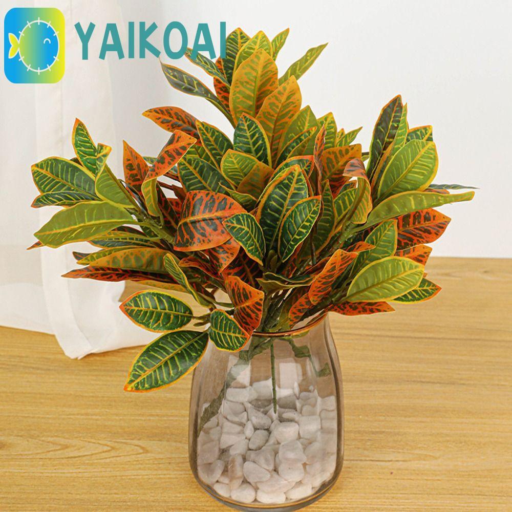 GLENES Cây Ficus nhân tạo, Nhựa 35 lá Cây Banyan nhiệt đới, Cắm hoa giống như thật Cây Ficus giả lớn