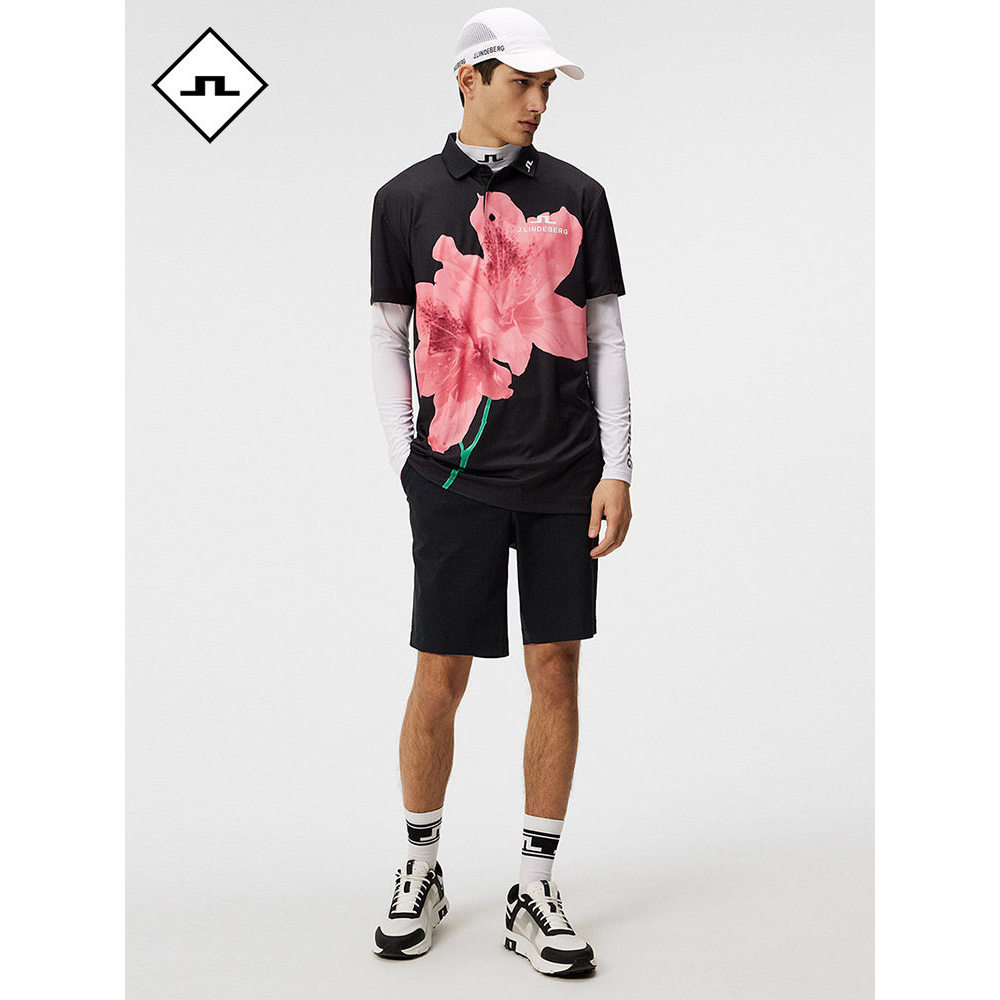 Áo Thun Polo Nữ JLINDEBERG 66969, Họa Tiết Rhododendron, Thoáng Khí