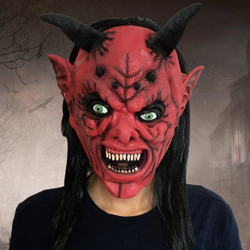 Bull Demon King Mask Script Killing Room Escape Prom Dress Up Headgear Ghost Face Latex Halloween Co