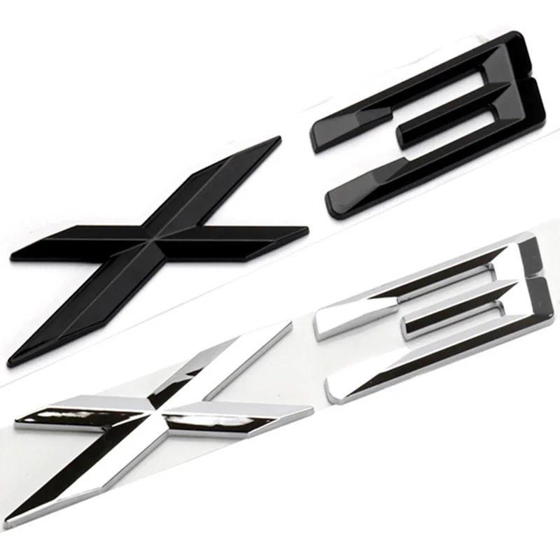 3D ABS Đen Chrome Xe Chữ Cái Phía Sau Thân Xe Huy Hiệu X3 Logo Cho Xe BMW X3 F25 Miếng Dán Biểu Tượn