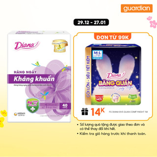  Băng Vệ Sinh Hàng Ngày Sạch Khuẩn Sensi Diana 40 Miếng 