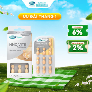  Serum dưỡng trắng da mờ đốm nâu đều màu da - Vitamin C Vitamin E Bisabolol - NNO VITE Mega We Care  10 viên  